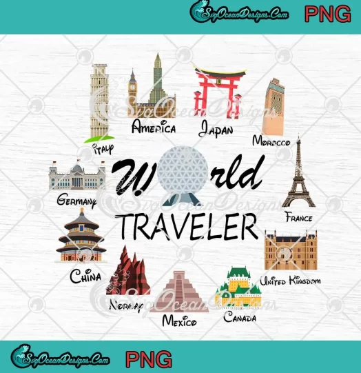 Disney Epcot World Traveler PNG - Family Vacation Matching PNG JPG Clipart, Digital Download