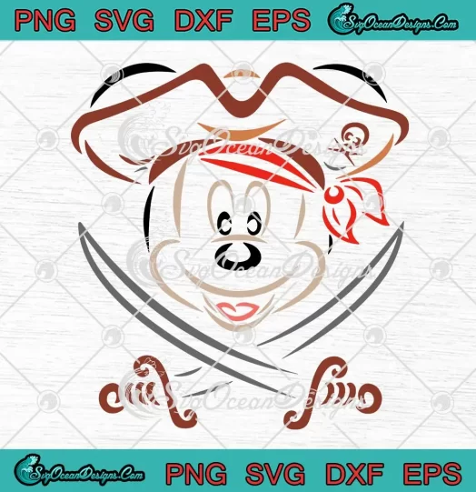 Disney Mickey Mouse Pirate SVG - Funny Disney Cruise Trip SVG PNG, Cricut File