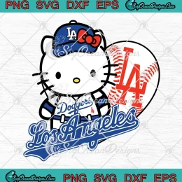 Hello Kitty LA Dodgers Baseball SVG - Funny Hello Kitty Dodgers SVG PNG, Cricut File