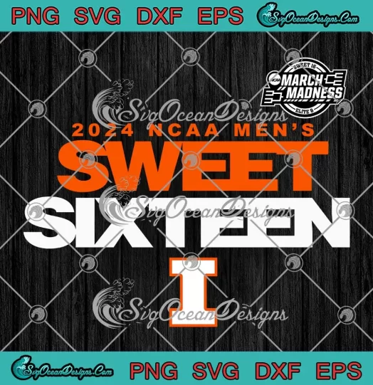 Illinois Fighting Illini SVG - Sweet Sixteen SVG - 2024 NCAA Men's Basketball SVG PNG, Cricut File