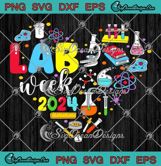 Lab Week 2024 Heart Symbol SVG - Medical Laboratory Tech SVG PNG, Cricut File