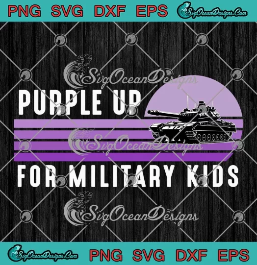 Military Child US Military Tank Sunset SVG - Purple Up For Military Kids SVG PNG, Cricut File