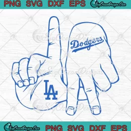 Retro Dodger Hands Baseball SVG - Los Angeles Dodgers MLB SVG PNG, Cricut File