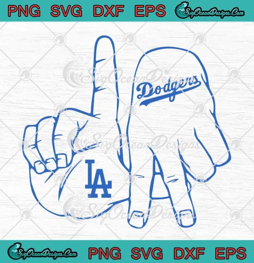 Retro Dodger Hands Baseball SVG - Los Angeles Dodgers MLB SVG PNG, Cricut File