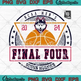 Retro Final Four UConn Huskies SVG - NCAA Men's 2024 SVG PNG, Cricut File