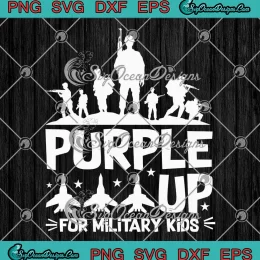 Retro Purple Up For Military Kids SVG - Military Child Month SVG PNG, Cricut File