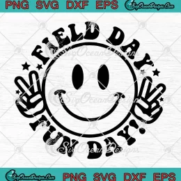Smiley Face Field Day Fun Day SVG - Cute Teacher School SVG - Game Day SVG PNG, Cricut File