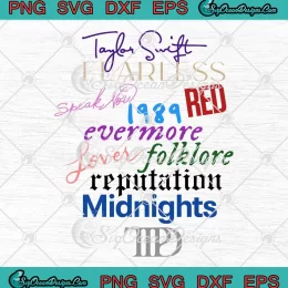 Taylor Swift Album Titles Trendy SVG - Taylor Swift TTPD Album List SVG PNG, Cricut File