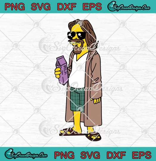 The Dude Homer Simpson Man SVG - The Big Lebowski Meme SVG PNG, Cricut File