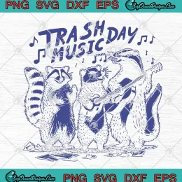 Trash Music Day Meme Trash Panda SVG - Raccoon Possum Skunk Singing SVG PNG, Cricut File