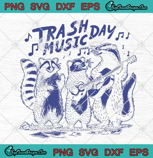 Trash Music Day Meme Trash Panda SVG - Raccoon Possum Skunk Singing SVG PNG, Cricut File