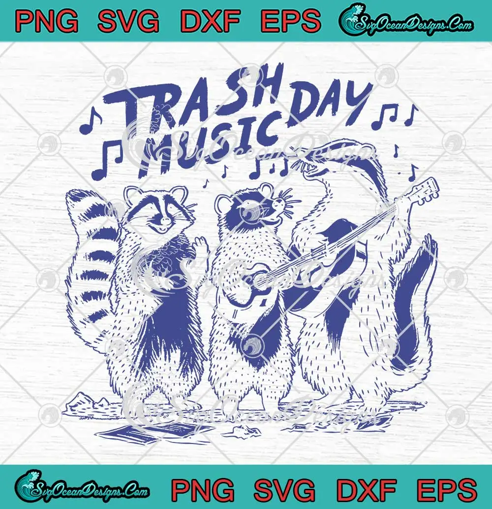 Trash Music Day Meme Trash Panda SVG - Raccoon Possum Skunk Singing SVG ...