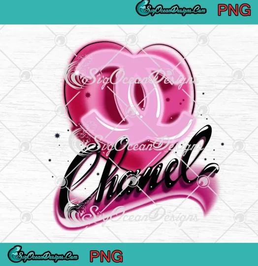 Chanel Cute Pink Heart PNG - Chanel Logo Gift PNG JPG Clipart, Digital Download