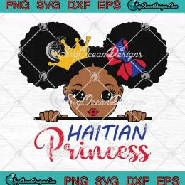 Cute Kids Haitian Princess SVG - Black Girls Haitian Pride SVG PNG, Cricut File