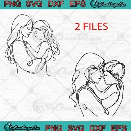 Cute Mom Hugs Daughter And Son SVG - Mother's Day Gift SVG PNG, Cricut File