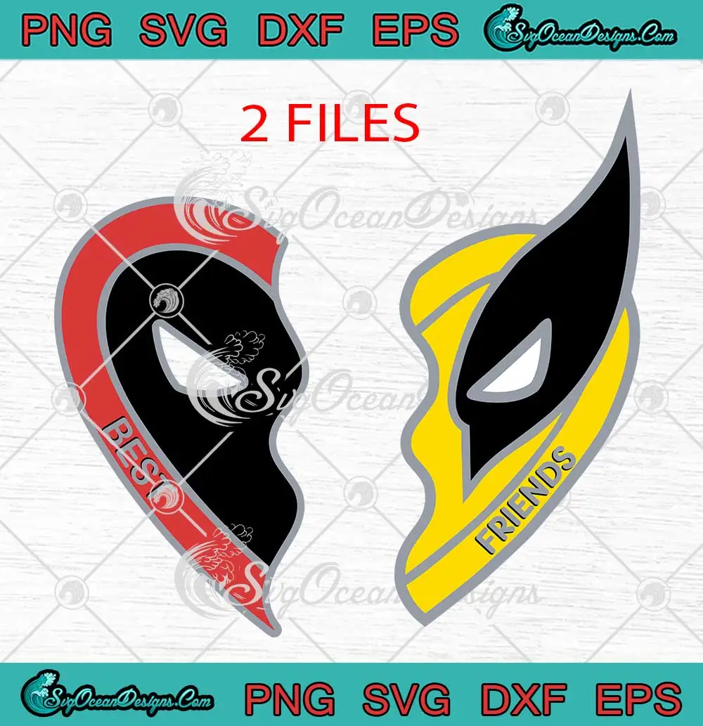 Deadpool And Wolverine Best Friends SVG - Marvel Studios Half Heart SVG ...