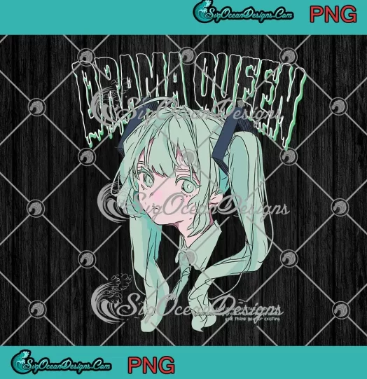 Drama Queen Hatsune Miku PNG - Drama Queen Anime Graphic PNG JPG Clipart, Digital Download