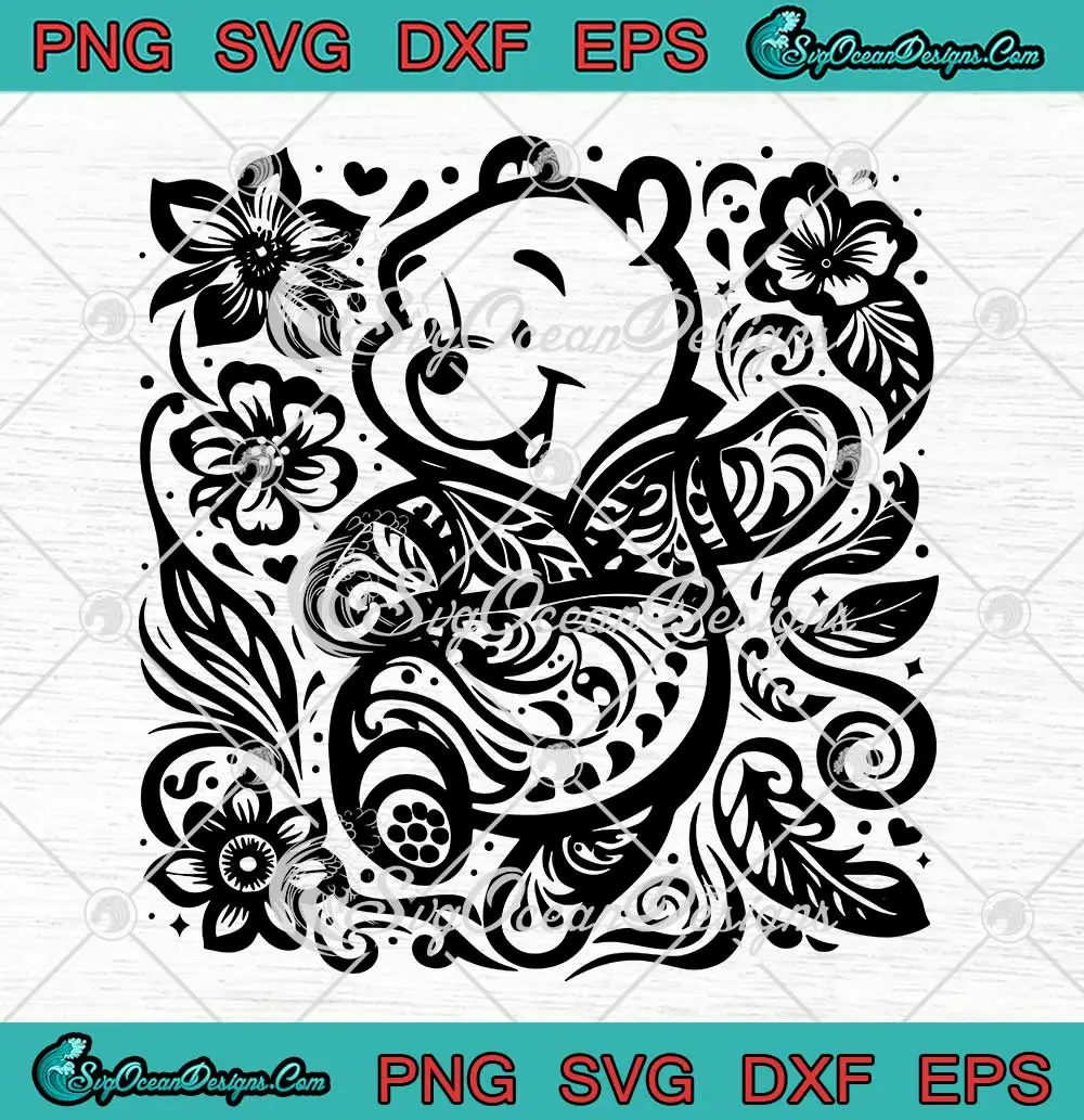Floral-Winnie-The-Pooh-Cartoon-SVG---Disney-Cartoon-Character-SVG-PNG,-Cricut-File Floral Winnie The Pooh Cartoon SVG - Disney Cartoon Character SVG PNG, Cricut File