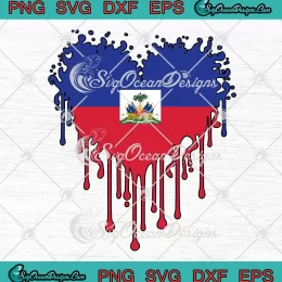 Heart Of Haiti Flag Haiti Pride SVG - Celebrate Haitian Flag Day SVG PNG, Cricut File