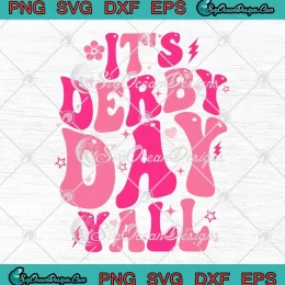 It's Derby Day Yall Groovy Retro SVG - Derby Horse Racing SVG PNG, Cricut File
