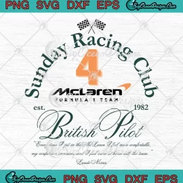 Lando Norris F1 McLaren SVG - Sunday Racing Club Est. 1982 SVG PNG, Cricut File