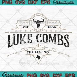 Luke Combs The Legend Est 1990 SVG - Western Bullhead Tour 2023 SVG PNG, Cricut File