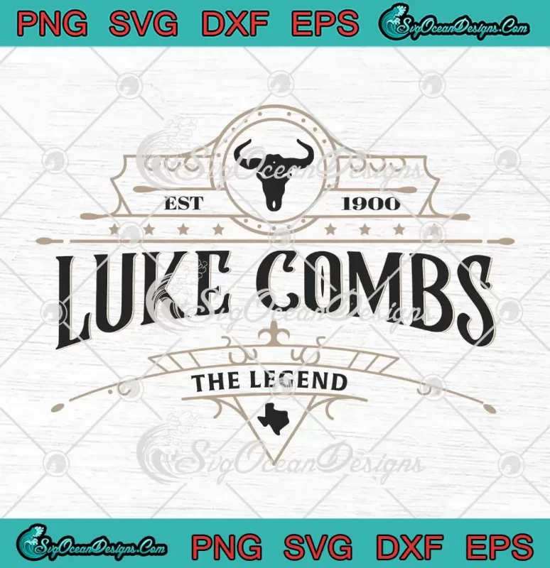 Luke Combs The Legend Est 1990 SVG - Western Bullhead Tour 2023 SVG PNG ...