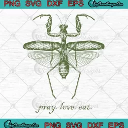 Mantis Pray Love Eat SVG - Praying Mantis Funny SVG PNG, Cricut File