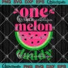 One In A Melon Daddy Watermelon SVG with vibrant watermelon slices and text, ideal for birthday celebrations.