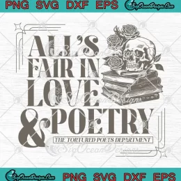 Retro All's Fair In Love And Poetry SVG - The Tortured Poets Department SVG PNG, Cricut File