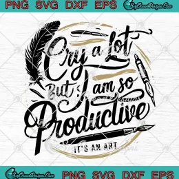 Retro I Cry A Lot SVG - But I Am So Productive Lyrics SVG - Taylor Swift TTPD Album SVG PNG, Cricut File
