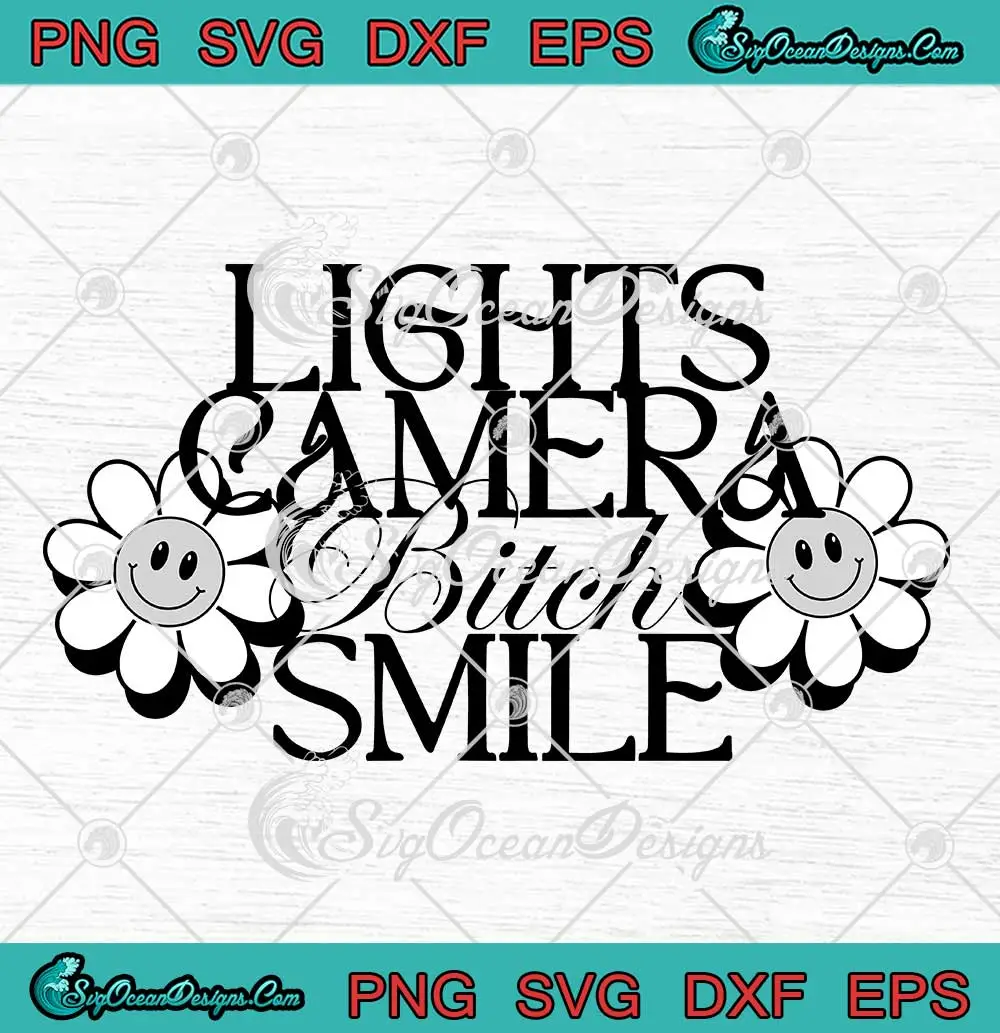 Retro-Lights-Camera-Bitch-Smile-SVG---Taylor-Swift-SVG---TTPD-Album-SVG-PNG,-Cricut-File Retro Lights Camera Bitch Smile SVG - Taylor Swift SVG - TTPD Album SVG PNG, Cricut File