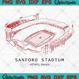 Sanford Stadium Athens Georgia SVG - Sanford Stadium Art SVG PNG, Cricut File