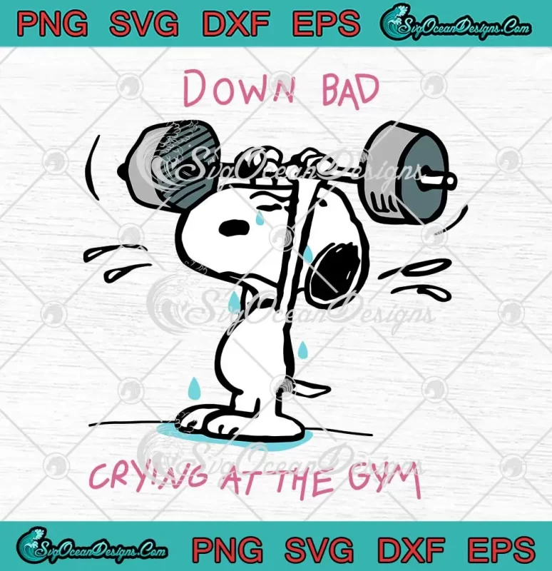 Snoopy Down Bad Crying At The Gym SVG - Taylor Swift TTPD 2024 SVG PNG ...