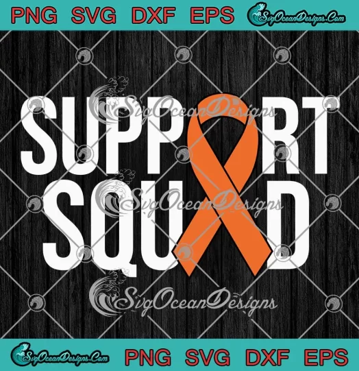 Support Squad Orange Ribbon SVG - Kidney Cancer Awareness SVG PNG, Cricut File