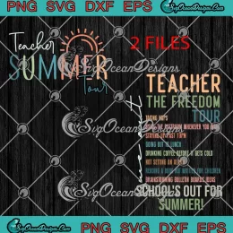 Teacher Summer Tour Retro SVG - Teacher The Freedom Tour SVG PNG, Cricut File