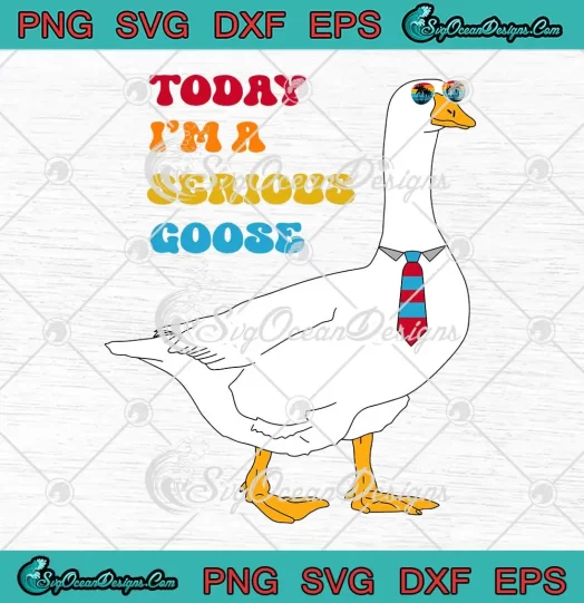 Today I'm A Serious Goose SVG - Silly Goose Quirky Animal Humor SVG PNG, Cricut File