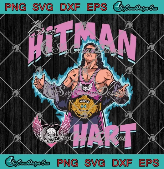 Bret Hitman Hart Graphic Vintage SVG - Men's WWE Bret Hart SVG PNG, Cricut File