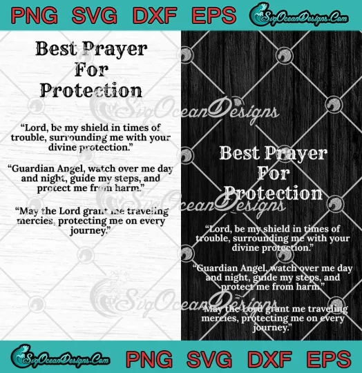 Christian Prayer For Protection SVG - Lord Be My Shield In Times Of Trouble SVG PNG, Cricut File