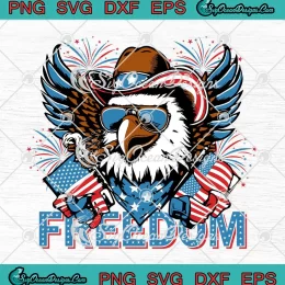 Eagles Cowboy Freedom US Flag SVG - 4th Of July 2024 SVG PNG, Cricut File