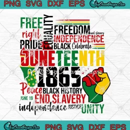 Juneteenth 1865 Black History SVG - Black Pride Independence Day SVG PNG, Cricut File