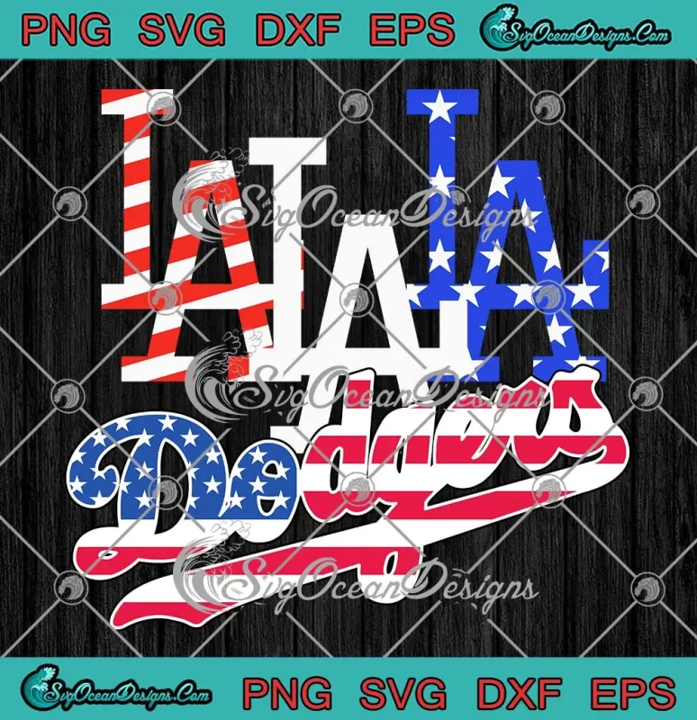 Los Angeles Dodgers 4th Of July SVG Retro Independence Day SVG PNG