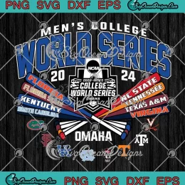 Men's College World Series 2024 SVG - Baseball CWS 8-Team Bats SVG PNG, Cricut File