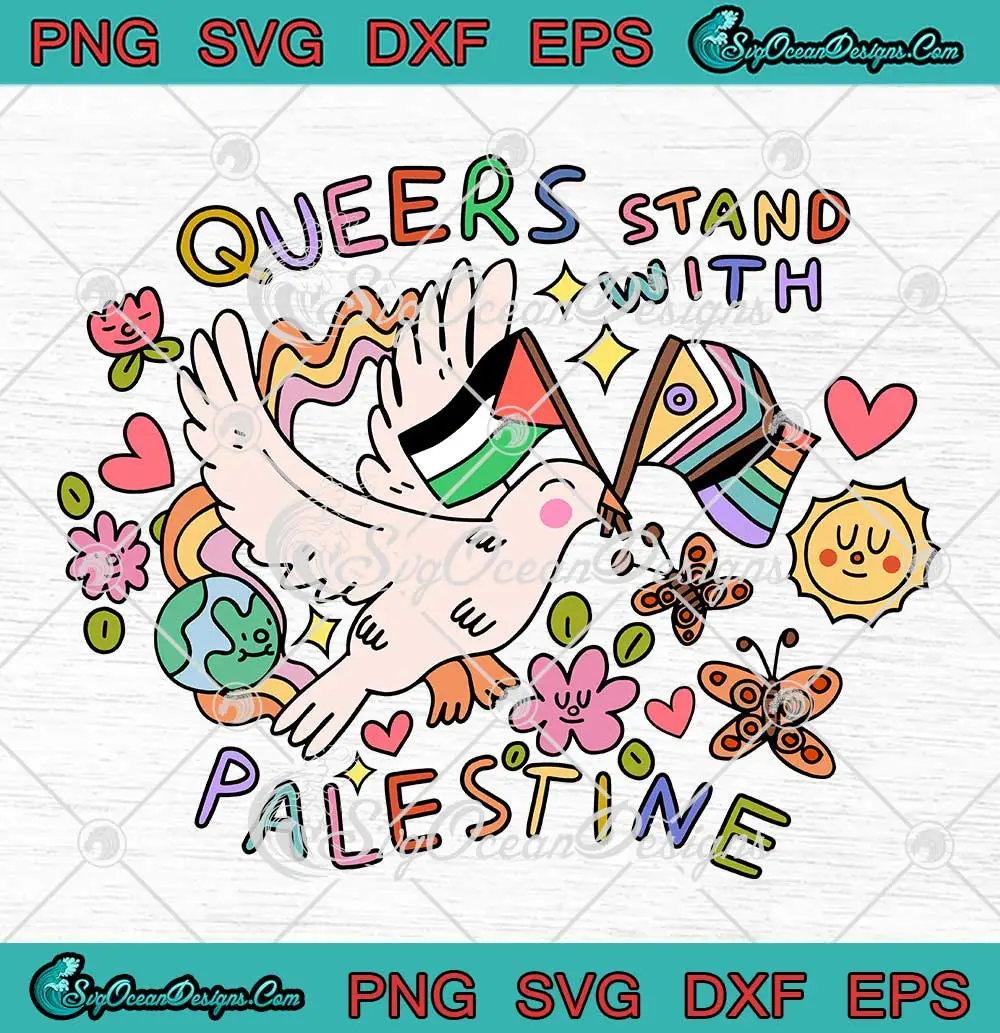 Queers-Stand-With-Palestine-SVG---Freedom-For-Palestine-SVG-PNG,-Cricut-File Queers Stand With Palestine SVG - Freedom For Palestine SVG PNG, Cricut File