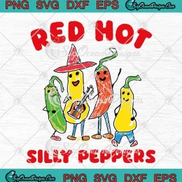 Red Hot Silly Peppers Trending SVG - Cute Chilli Music Band SVG PNG, Cricut File