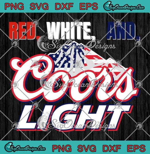 Red White And Coors Light SVG - US Mountain 4th Of July SVG PNG, Cricut File