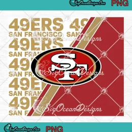 San Francisco 49ers Tumbler PNG - SF 49ers Full Wrap Cup PNG JPG Clipart, Digital Download