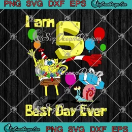 SpongeBob SquarePants character with a vibrant design celebrating a 5th birthday.