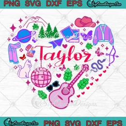 Taylor Swift Album Heart SVG - Taylor's Groovy 80's Vintage SVG PNG, Cricut File