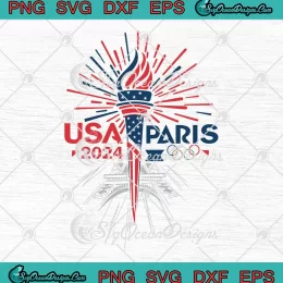USA Summer Olympics July 26 2024 SVG - USA Paris Olympics 2024 SVG PNG, Cricut File